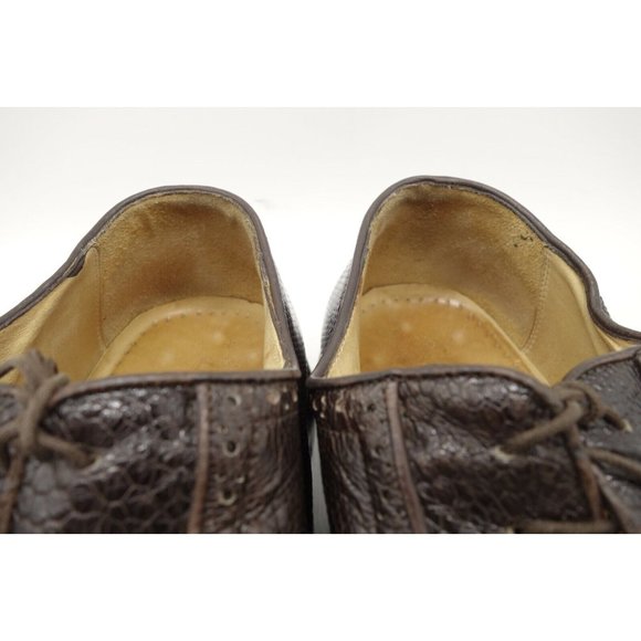 Belvedere Brown Genuine Ostrich Leg Claw Lace Up Oxfords Shoes Men\'s 10.5 B